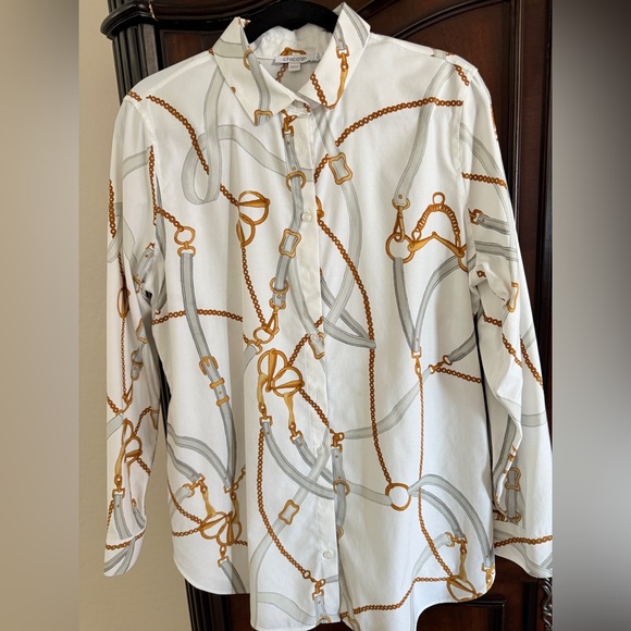 Chicos No Iron Shirt Collection 5 long Sleeve tunic length Sz L/2 - Picture 3 of 6